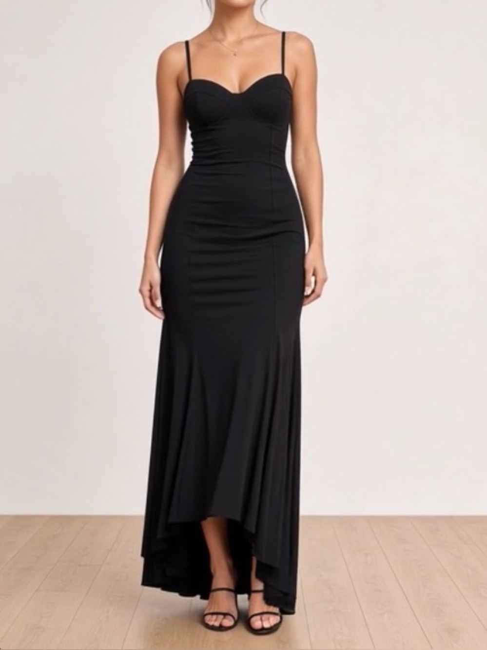 Susana Monaco Black High-Low Maxi Dress Size S